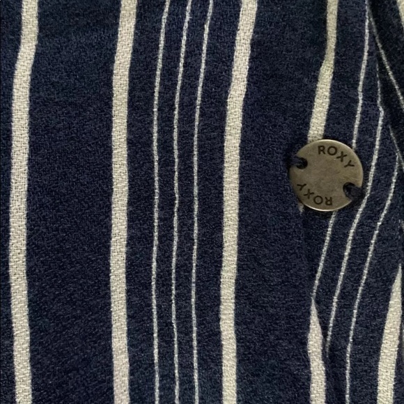 NWOT Roxy Navy Striped Button Front Maxi Skirt Size 4 - Picture 4 of 6